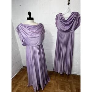 2 VTG Bridal Party Dresses Lot Size 11 Purple 70s Gowns‎ Twins Wedding Mother B1